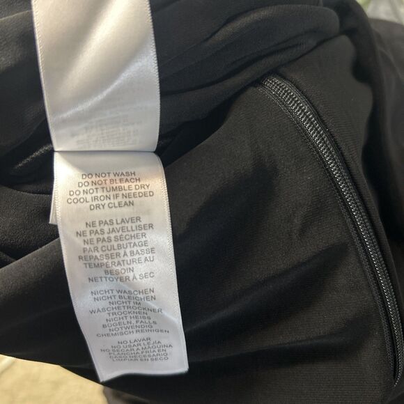 NWT ADRIANNA PAPELL Jersey Chiffon-Overlay Jumpsuit Black Sz 12 $179 On Tag - Picture 10 of 10